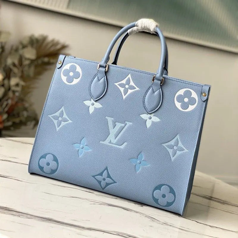 LOUIS VUITTON OnTheGo MM Monogram Empreinte Summer For By The Pool Collection, Women Handbags, Tote Bags 13.8in/35cm LV M45718